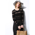 Spring Round Neck Translucent Knit Women Sweater